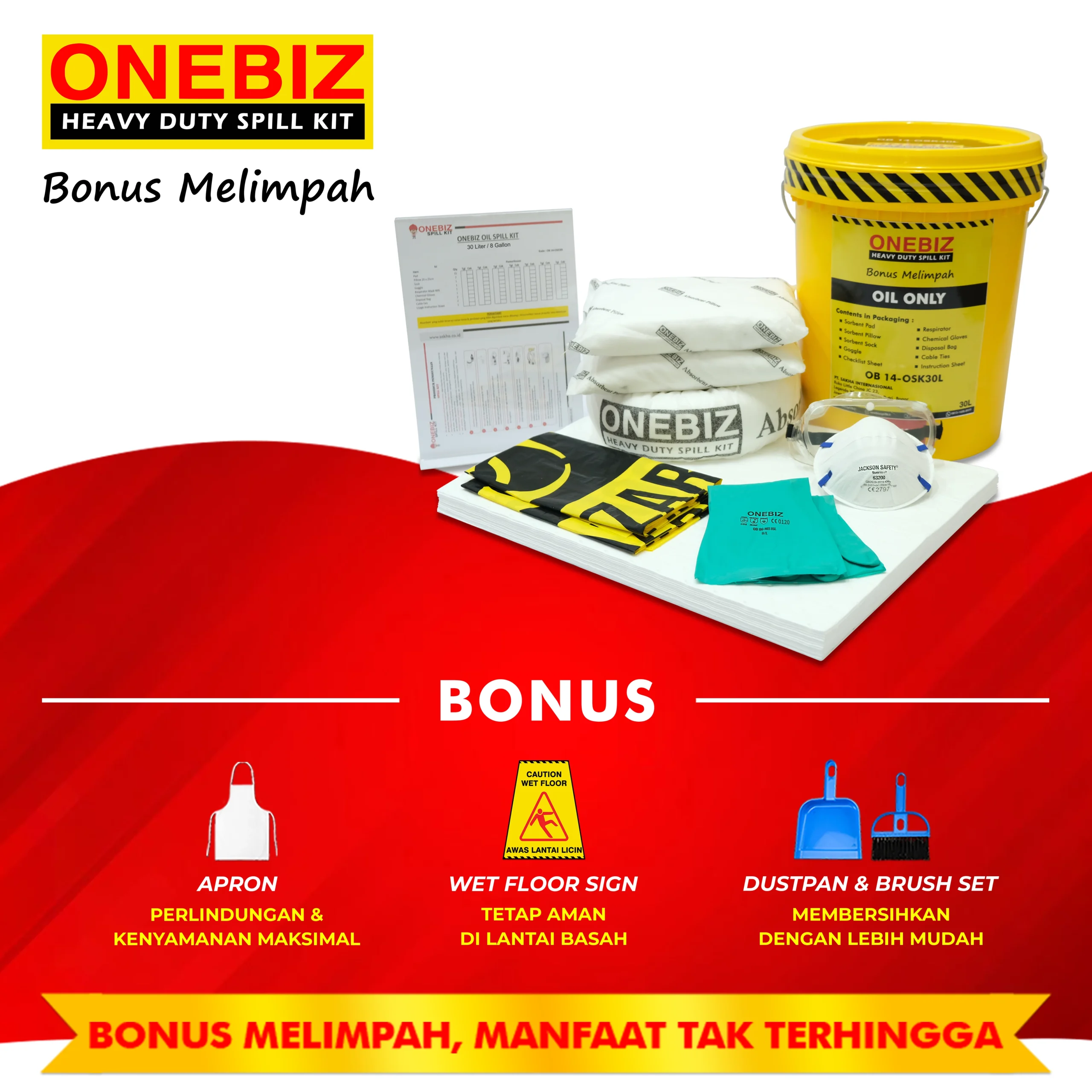 ONEBIZ SPILL KIT OB 14-OSK30L OIL SPILL KIT 30 Liter
