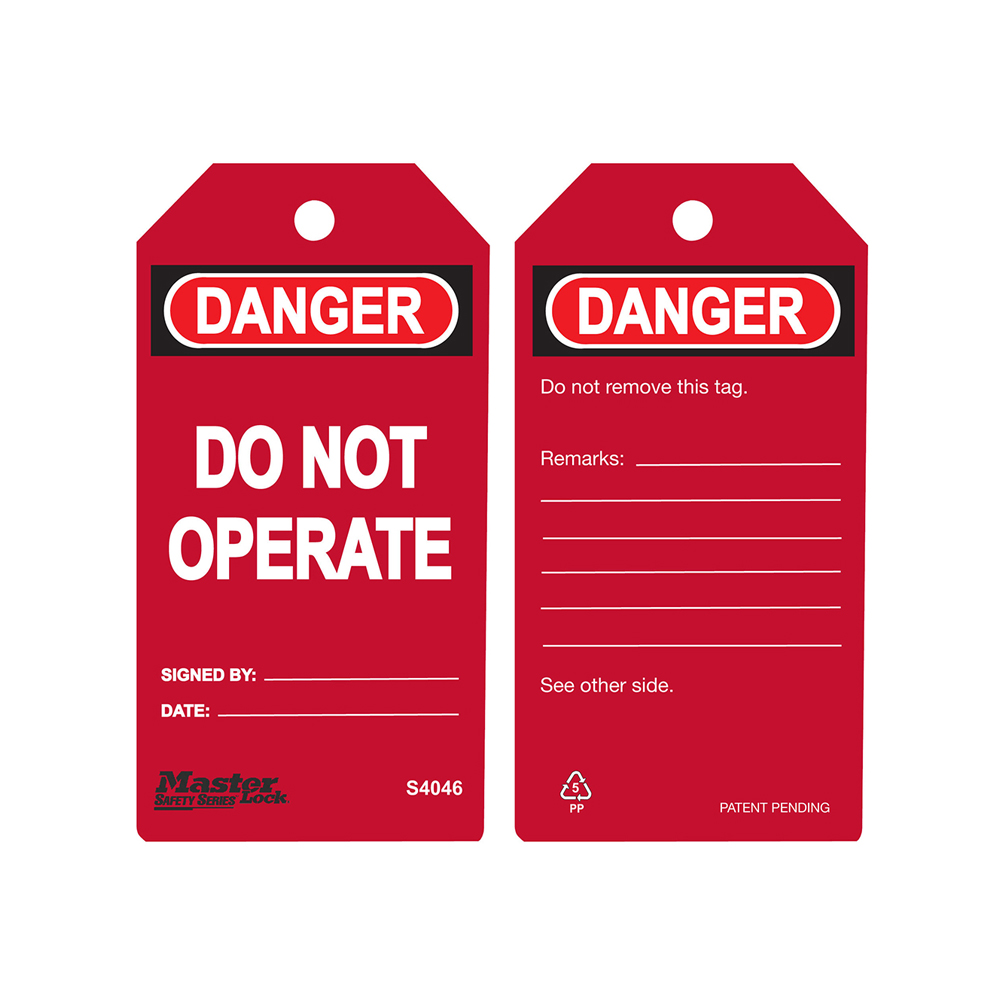 Distributor MASTER LOCK S4046 RED DANGER DO NOT OPERATE SAFETY TAG, Jual MASTER LOCK S4046 RED DANGER DO NOT OPERATE SAFETY TAG, Agen MASTER LOCK S4046, Supplier MASTER LOCK S4046