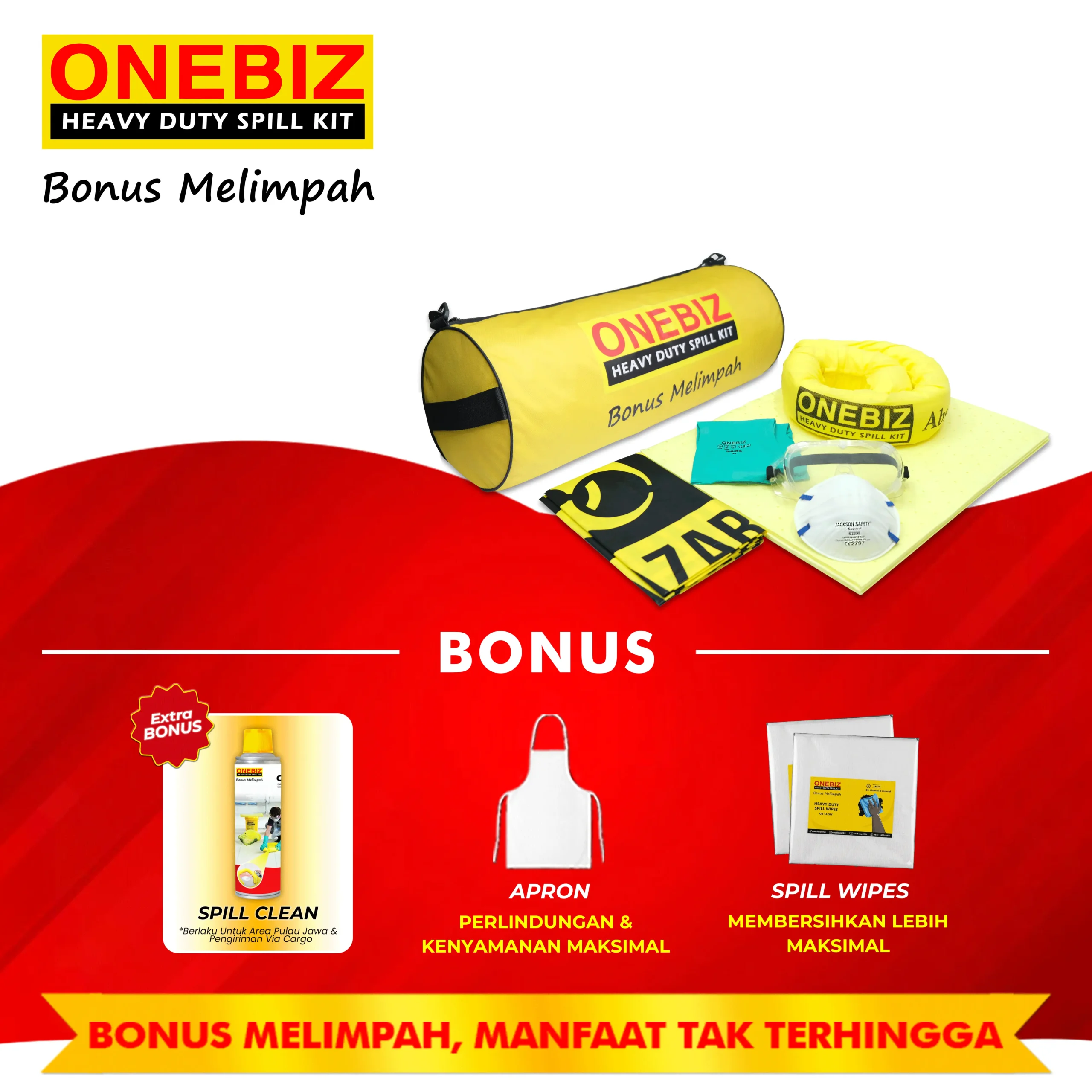 ONEBIZ Heavy Duty Spill Kit OB 14-PCSK15L Portable Chemical Spill Kit 15 Liter / 4 Gallon