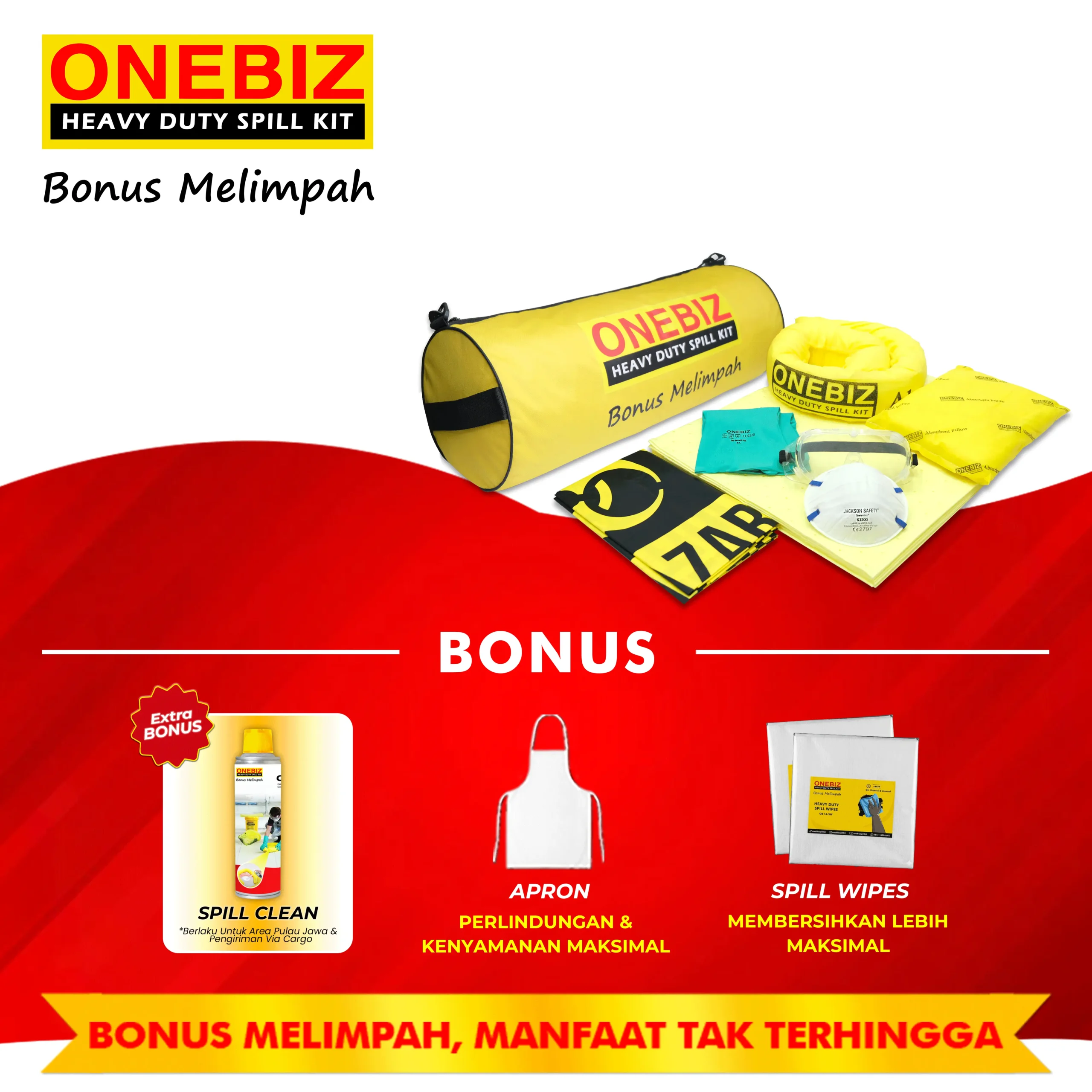 ONEBIZ Heavy Duty Spill Kit OB 14-PCSK20L Portable Chemical Spill Kit 20 Liter / 5 Gallon