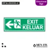 MF 16-DS3010-E Exit-Keluar Kiri Sticker Sign, Directional Sign, Sticker Vinyl, Sticker Anti Air & Tahan Panas, Sticker Indoor & Outdoor