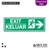 MF 16-DS3010-F Exit-Keluar Kanan Sticker Sign, Directional Sign, Sticker Vinyl, Sticker Anti Air & Tahan Panas, Sticker Indoor & Outdoor