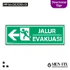 MF 16-DS3010-G Jalur Evakuasi Kiri Sticker Sign, Directional Sign, Sticker Vinyl, Sticker Anti Air & Tahan Panas, Sticker Indoor & Outdoor