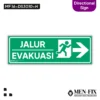 MF 16-DS3010-H Jalur Evakuasi Kanan Sticker Sign, Directional Sign, Sticker Vinyl, Sticker Anti Air & Tahan Panas, Sticker Indoor & Outdoor