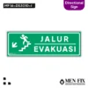 MF 16-DS3010-I Evakuasi Tangga Kiri Sticker Sign, Directional Sign, Sticker Vinyl, Sticker Anti Air & Tahan Panas, Sticker Indoor & Outdoor