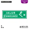 MF 16-DS3010-J Evakuasi Tangga Kanan Sticker Sign, Directional Sign, Sticker Vinyl, Sticker Anti Air & Tahan Panas, Sticker Indoor & Outdoor