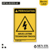 MF 16-EL1015-B Arus Listrik Tegangan Tinggi Sticker Sign, Electric Label, Sticker Vinyl, Sticker Anti Air & Tahan Panas, Sticker Indoor&Outdoor