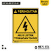 MF 16-EL1520-B Arus Listrik Tegangan Tinggi Sticker Sign, Electric Label, Sticker Vinyl, Sticker Anti Air & Tahan Panas, Sticker Indoor&Outdoor