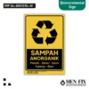 MF 16-EN1015-N Sampah Anorganik R Sticker Sign, Environmental Sign, Sticker Vinyl, Sticker Anti Air & Tahan Panas, Sticker Indoor & Outdoor
