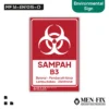MF 16-EN1015-O Sampah B3 R Sticker Sign, Environmental Sign, Sticker Vinyl, Sticker Anti Air & Tahan Panas, Sticker Indoor & Outdoor