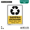 MF 16-EN1520-F Sampah Anorganik Sticker Sign, Environmental Sign, Sticker Vinyl, Sticker Anti Air & Tahan Panas, Sticker Indoor & Outdoor