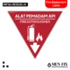 MF 16-FE3535-A Penanda APAR Sticker Sign, Fire Equipment Label, Sticker Vinyl, Sticker Anti Air & Tahan Panas, Sticker Indoor & Outdoor