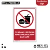 Jual MEN-FIX MF 16-PS2030-A Dilarang Membawa Makanan/Minuman Sticker Sign