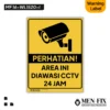 MF 16-WL1520-I Area Ini Diawasi CCTV Sticker Sign, Warning Label, Sticker Vinyl, Sticker Anti Air & Tahan Panas, Sticker Indoor & Outdoor