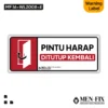 MF 16-WL2008-E Pintu Ditutup Kembali Sticker Sign, Warning Label, Sticker Vinyl, Sticker Anti Air & Tahan Panas, Sticker Indoor & Outdoor