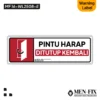 MF 16-WL2508-E Pintu Ditutup Kembali Sticker Sign, Warning Label, Sticker Vinyl, Sticker Anti Air & Tahan Panas, Sticker Indoor & Outdoor