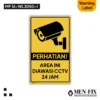 MF 16-WL3050-I Area Ini Diawasi CCTV Sticker Sign, Warning Label, Sticker Vinyl, Sticker Anti Air & Tahan Panas, Sticker Indoor & Outdoor