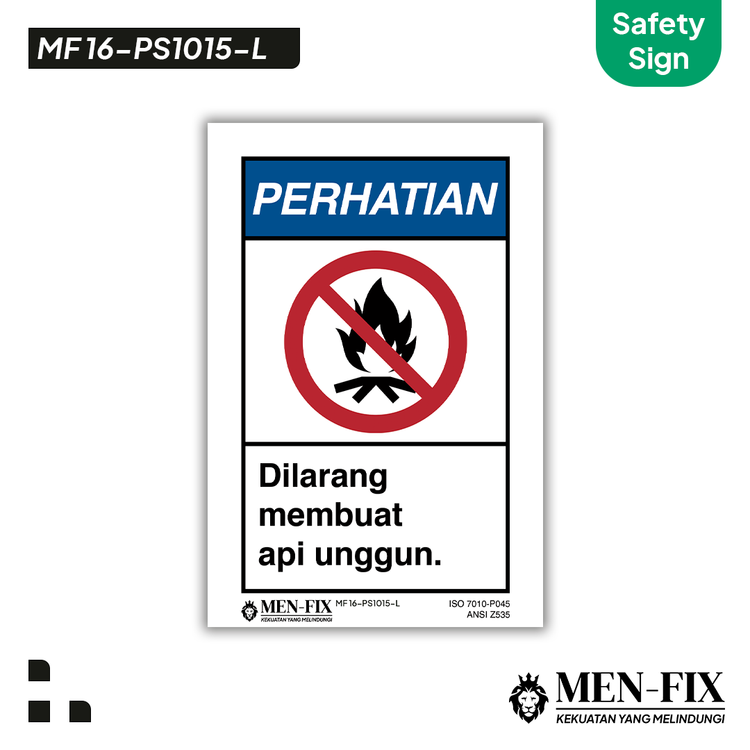 MEN-FIX MF 16-PS1015-L Dilarang membuat api unggun Sticker Sign