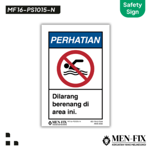 MEN-FIX MF 16-PS1015-N Dilarang berenang di area ini Sticker Sign