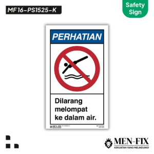 MEN-FIX MF 16-PS1525-K Dilarang melompat ke dalam air Sticker Sign