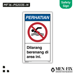 MEN-FIX MF 16-PS2035-N Dilarang berenang di area ini Sticker Sign