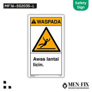 MEN-FIX MF 16-SS2035-L Awas lantai licin Sticker Sign