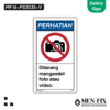 MEN-FIX MF 16-PS2035-V Dilarang mengambil foto atau video Sticker Sign